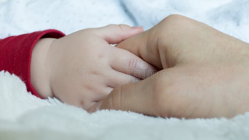 Père tenant la main de bébé photographie stock Père tenant la main de bébé photographie stock