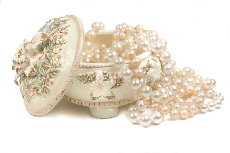 Strings of pearls and trinket box. Strings of pearls and trinket box