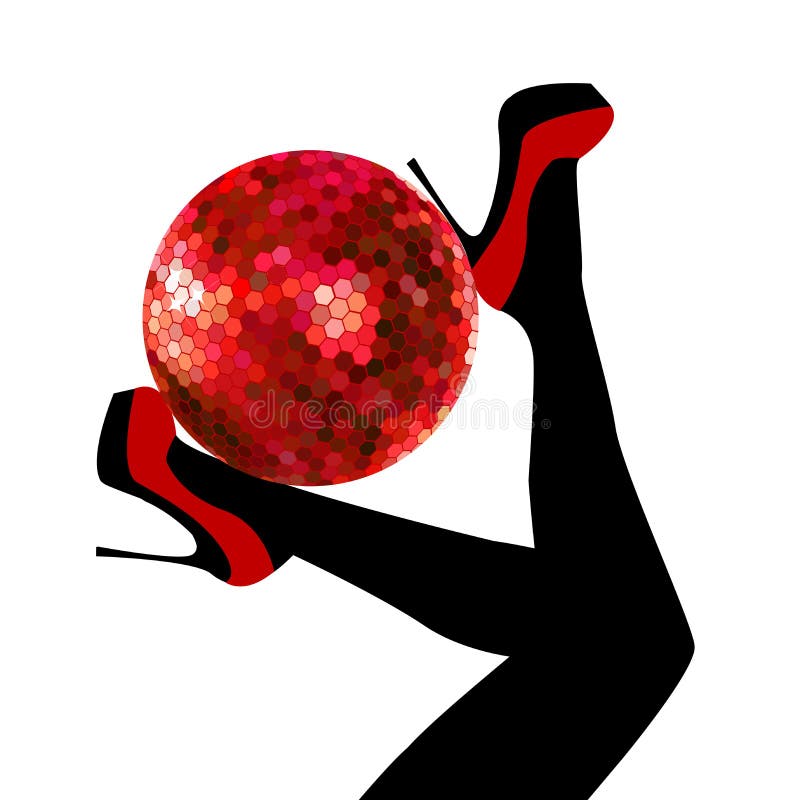 Pés da mulher que guardam uma bola do disco ilustração royalty free Pés da mulher que guardam uma bola do disco ilustração royalty free
