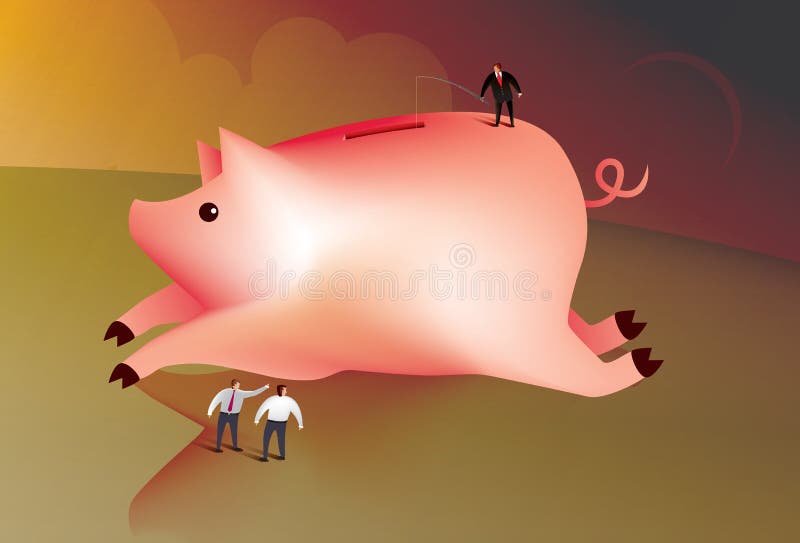 Homme d'affaires pêchant de l'argent illustration de vecteur