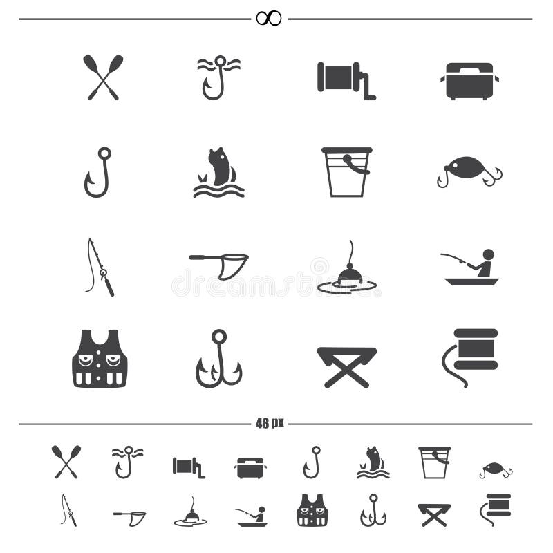 Pêche et équipement pour la pêche illustration de vecteur Pêche et équipement pour la pêche illustration de vecteur