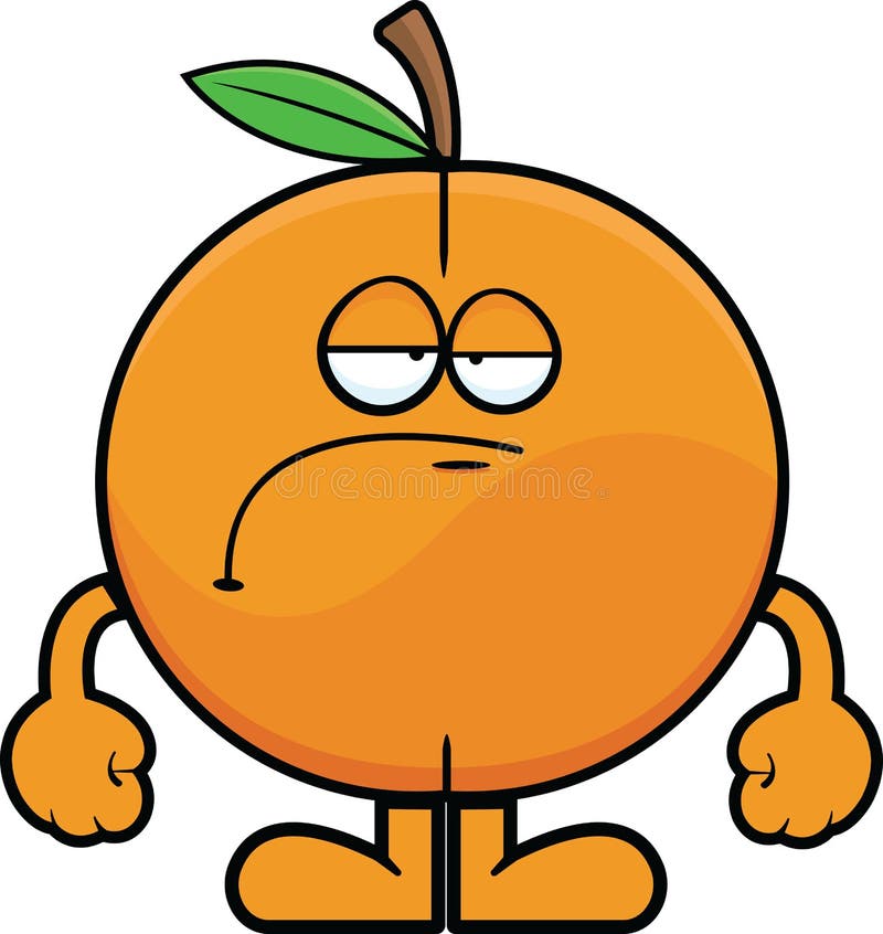 Pêssego dos desenhos animados triste ilustração stock Pêssego dos desenhos animados triste ilustração stock