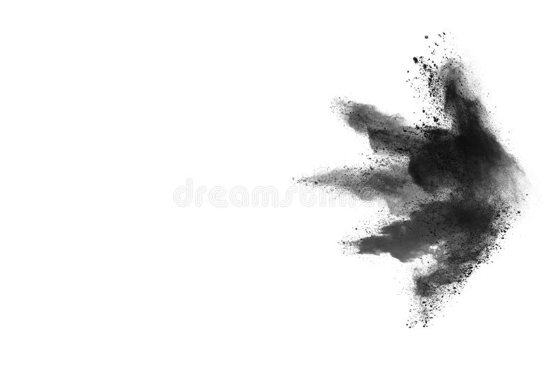 Particles of charcoal on white background,abstract powder splatted on white background,Freeze motion of black powder exploding or throwing black powder. Particles of charcoal on white background,abstract powder splatted on white background,Freeze motion of black powder exploding or throwing black powder.