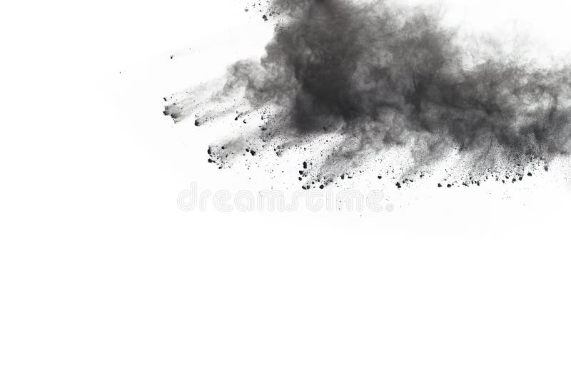 Particles of charcoal on white background,abstract powder splatted on white background,Freeze motion of black powder exploding or throwing black powder. Particles of charcoal on white background,abstract powder splatted on white background,Freeze motion of black powder exploding or throwing black powder.