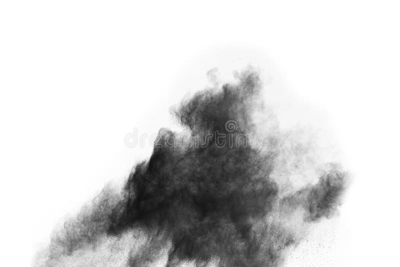 Particles of charcoal on white background,abstract powder splatted on white background,Freeze motion of black powder exploding or throwing black powder. Particles of charcoal on white background,abstract powder splatted on white background,Freeze motion of black powder exploding or throwing black powder.