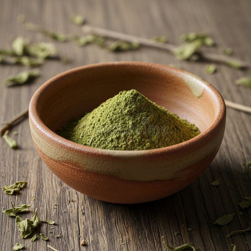 Pó verde, provavelmente henna ou ervas ilustração royalty free