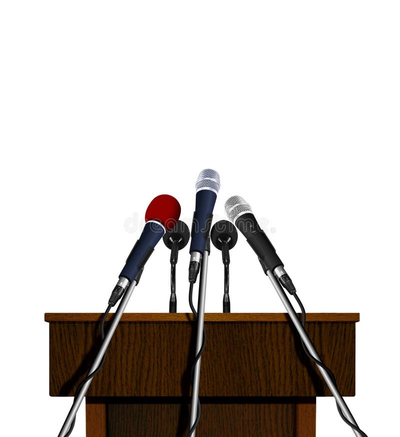 Pódio e microfone do discurso do seminário imagem de stock Pódio e microfone do discurso do seminário imagem de stock