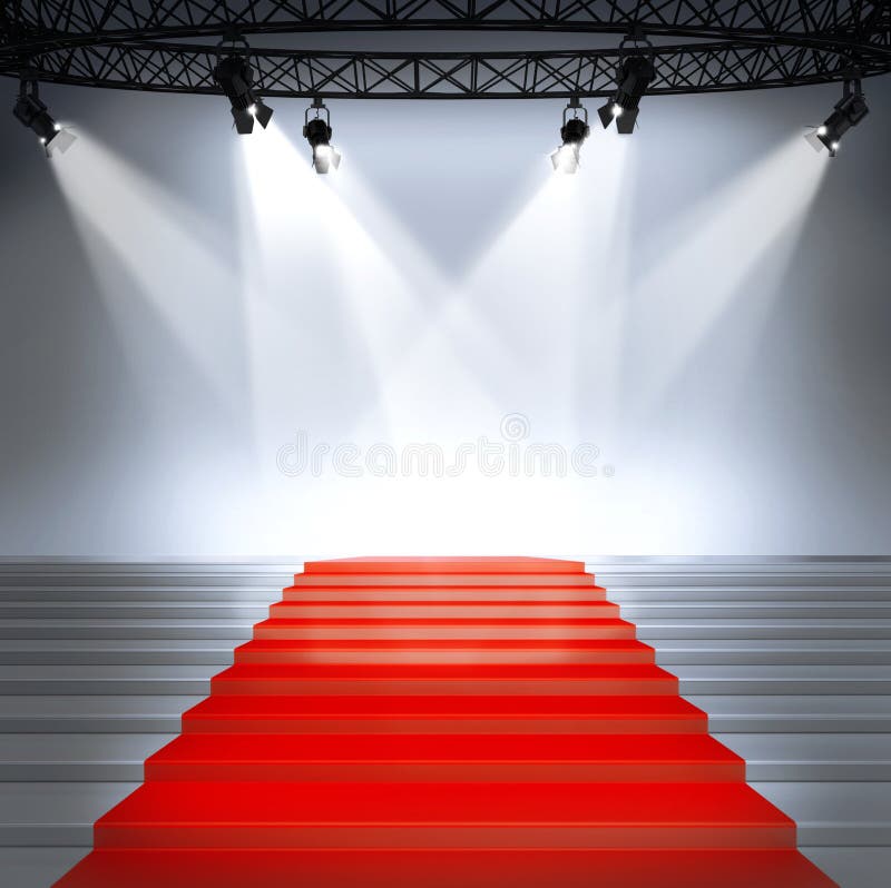 Pódio vazio iluminado da fase imagem de stock royalty free Pódio vazio iluminado da fase imagem de stock royalty free