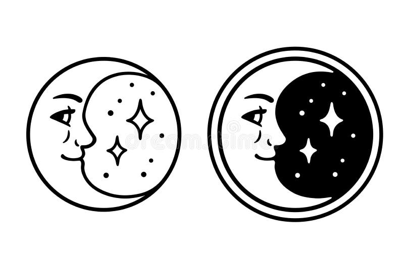 Półksiężyc księżyc twarz royalty ilustracja