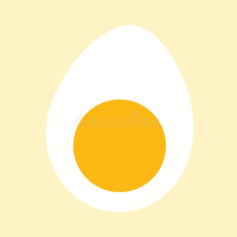 Half Sliced Boiled Egg With Yellow Yolk Icon. Half Sliced Boiled Egg With Yellow Yolk Icon.
