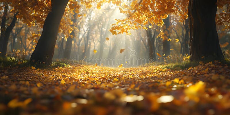 Pădure de toamnă uluitoare cu frunze de arțar de aur pentru fundaluri sezoniere FallTheme Decor Nature Photography royalty free illustration
