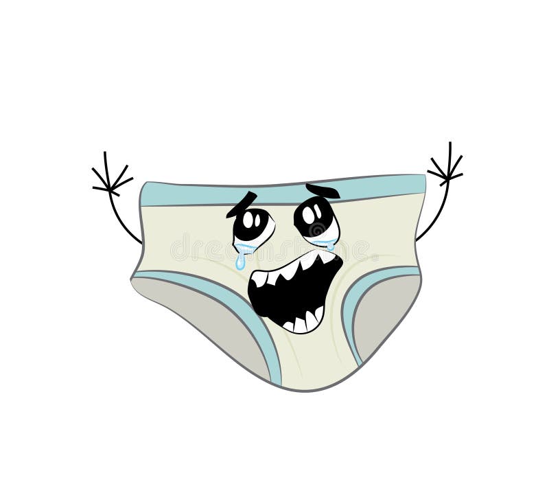 Vector cartoon illustration of crying internet meme of men underwear. With simplisized raised hands. Isolated in the white background. Vector cartoon illustration of crying internet meme of men underwear. With simplisized raised hands. Isolated in the white background.