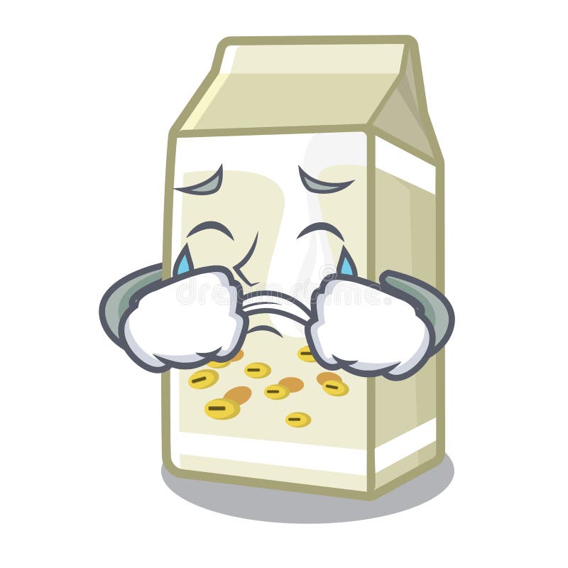 Crying soy milk in the mascot shape vector illustration. Crying soy milk in the mascot shape vector illustration