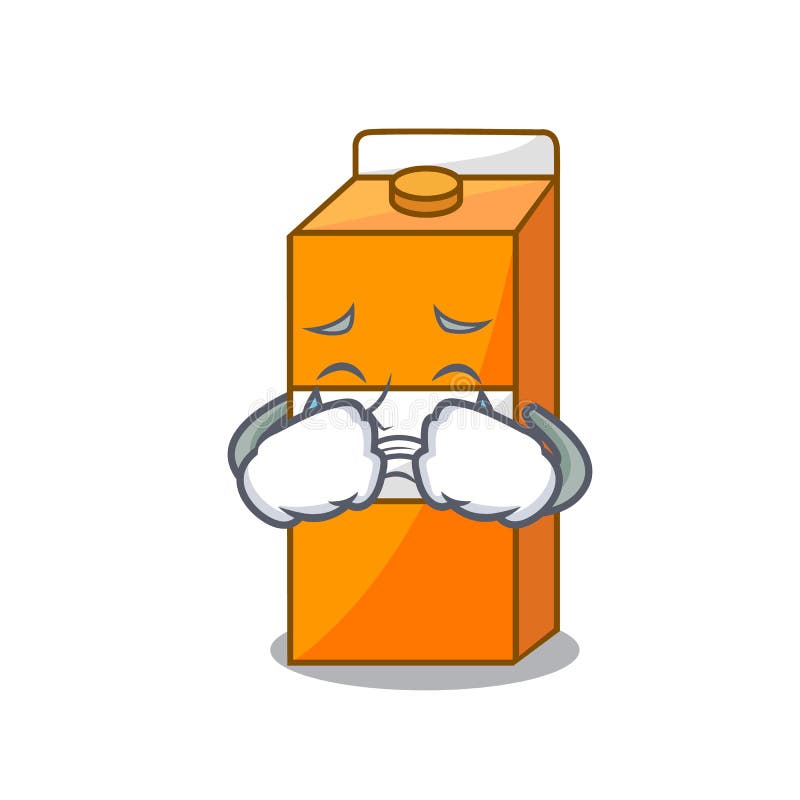 Crying package juice mascot cartoon vector illustration. Crying package juice mascot cartoon vector illustration