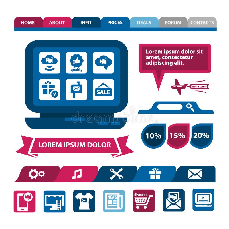 Płascy infographics i sieci elementy ilustracji Płascy infographics i sieci elementy ilustracji