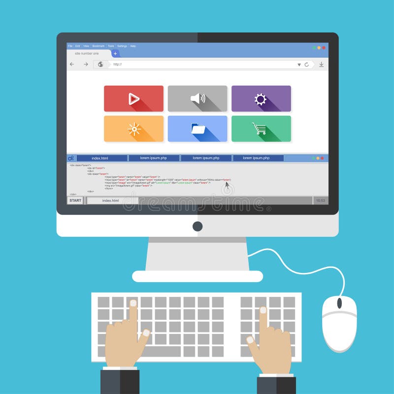 Płascy projektów pojęcia dla rozwój stron internetowych i sieci apps ilustracja wektor Płascy projektów pojęcia dla rozwój stron internetowych i sieci apps ilustracja wektor