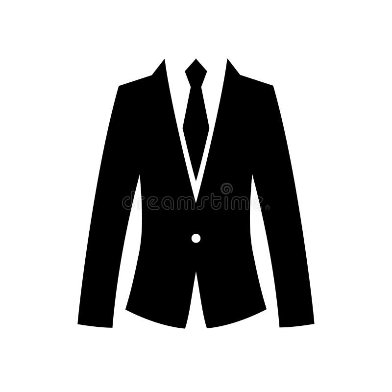 Płaska kostiumu i krawata ikona dla sieci Prosta dżentelmen sylwetka odizolowywająca na białym tle Biznesowy symbolu mężczyzna w