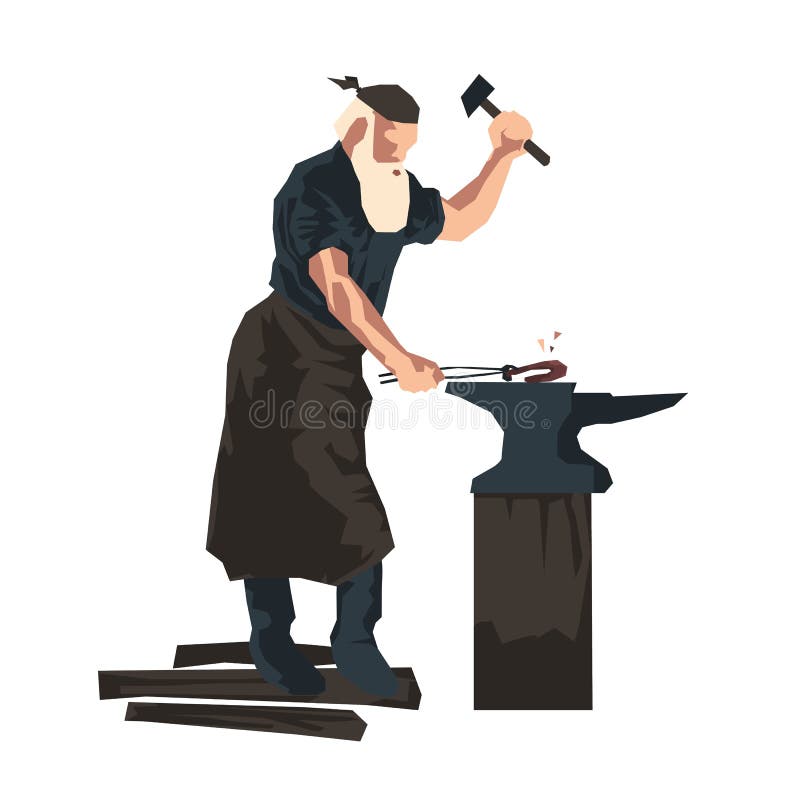 Płaska wektorowa ilustracja blacksmith ilustracja wektor Płaska wektorowa ilustracja blacksmith ilustracja wektor