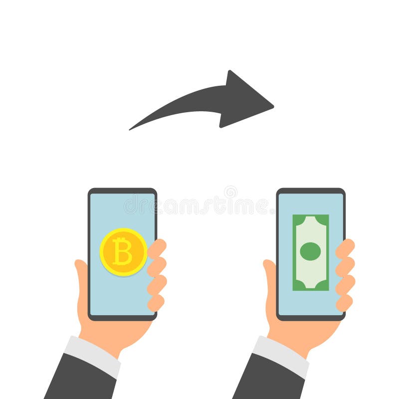 Płaski nowożytnego projekta pojęcie cryptocurrency technologia, bitcoin wymiana, bitcoin kopalnictwo, mobilna bankowość Ręki mien ilustracji Płaski nowożytnego projekta pojęcie cryptocurrency technologia, bitcoin wymiana, bitcoin kopalnictwo, mobilna bankowość Ręki mien ilustracji