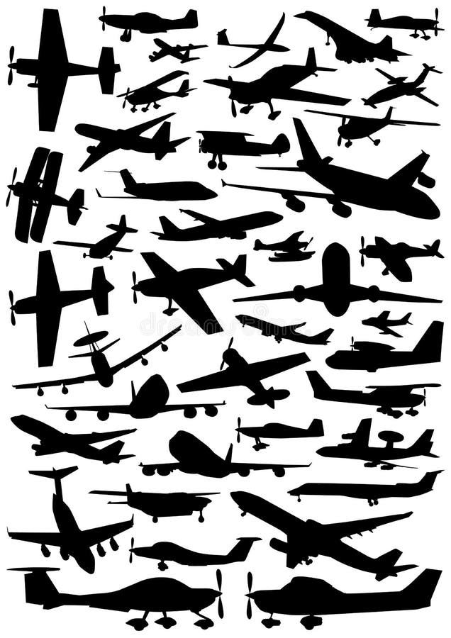 Collection of plane vector in black. Collection of plane vector in black