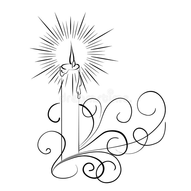 Płonąca świeczka royalty ilustracja Płonąca świeczka royalty ilustracja