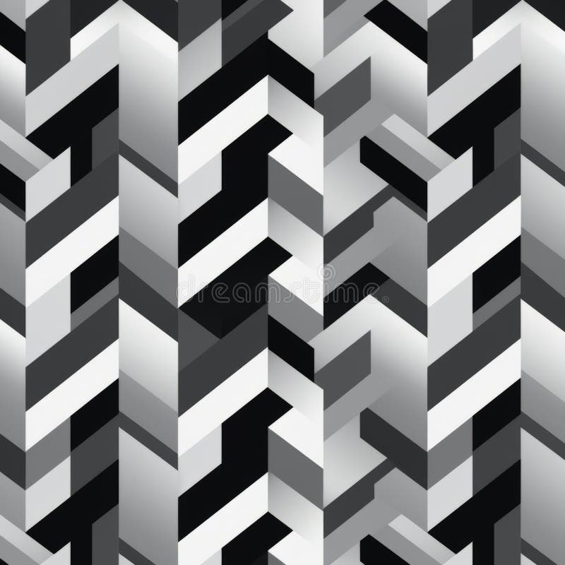 geometric tiles pattern in gray and white, illusion of three-dimensionality, boldly fragmented, zigzags, light black and silver, illusory gradient, architectonic motifs, linear movement. ai generated. geometric tiles pattern in gray and white, illusion of three-dimensionality, boldly fragmented, zigzags, light black and silver, illusory gradient, architectonic motifs, linear movement. ai generated