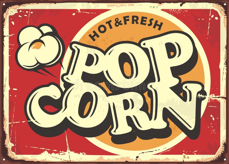 Płyta z metali do produkcji kukurydzy na gorąco i świeży popcorn royalty ilustracja