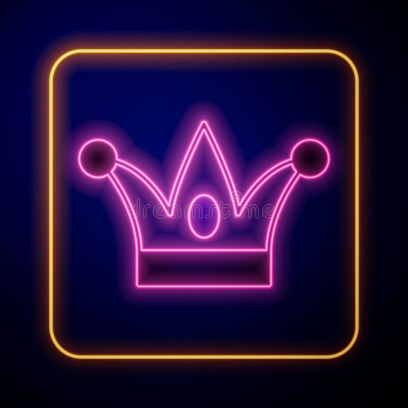 Pływający neonowy kapelusz Jester z pojedynczymi dzwonkami na czarnym tle. Ikona klauna. Znak funnimana parku rozrywki. Wektor ilustracja wektor