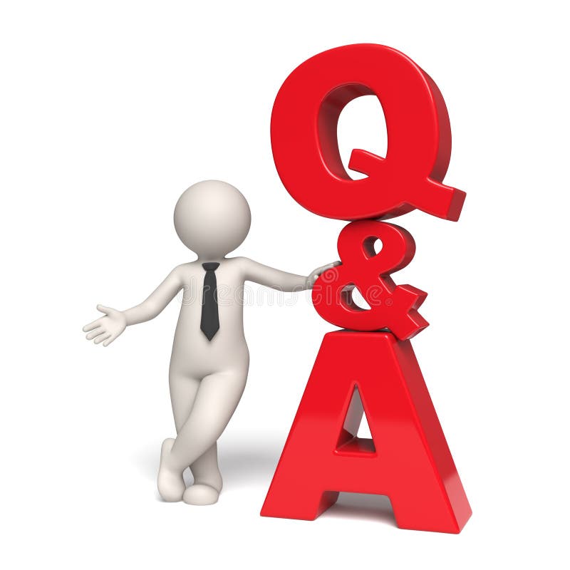 Q&A-Ikone - Fragen Und Antwort - Mann 3d Stock Abbildung - Illustration