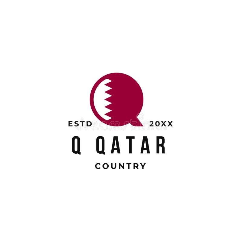 Q Qatar Logo Badge with Qatar Flag Highlight Stock Vector ...
