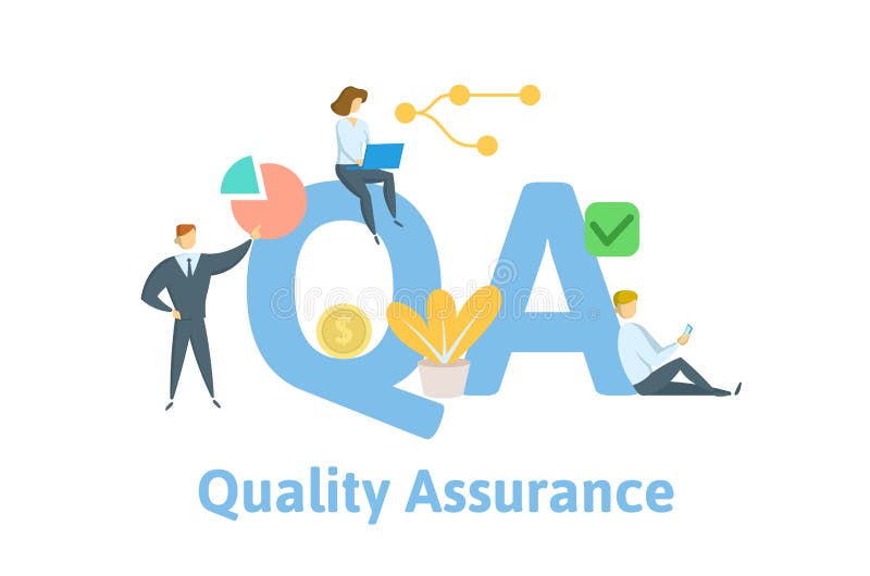 QA, Quality Assurance. Concept with Keywords, People and Icons. Flat Vector  Illustration. Isolated on White Background. Stock Vector - Illustration of  keywords, background: 152032554