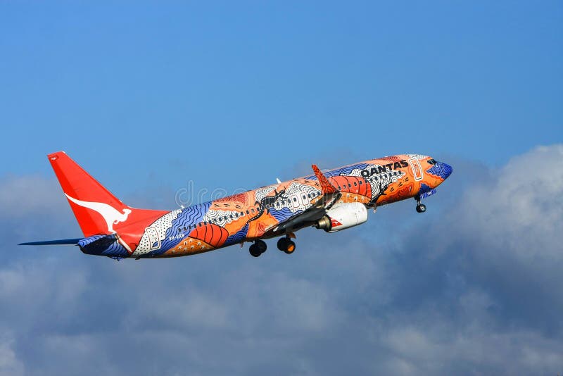 Qantas Linii lotniczych Boeing 737 Samolot obraz royalty free Qantas Linii lotniczych Boeing 737 Samolot obraz royalty free