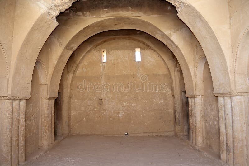 Qasr Kharana pustynny kasztel w wschodnim Jordania, (Kharanah lub Harrana) (100 km Amman) obraz stock
