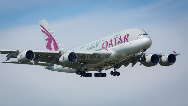 Qatar Airlines A380-800 aircraft stock photo Qatar Airlines A380-800 aircraft stock photo