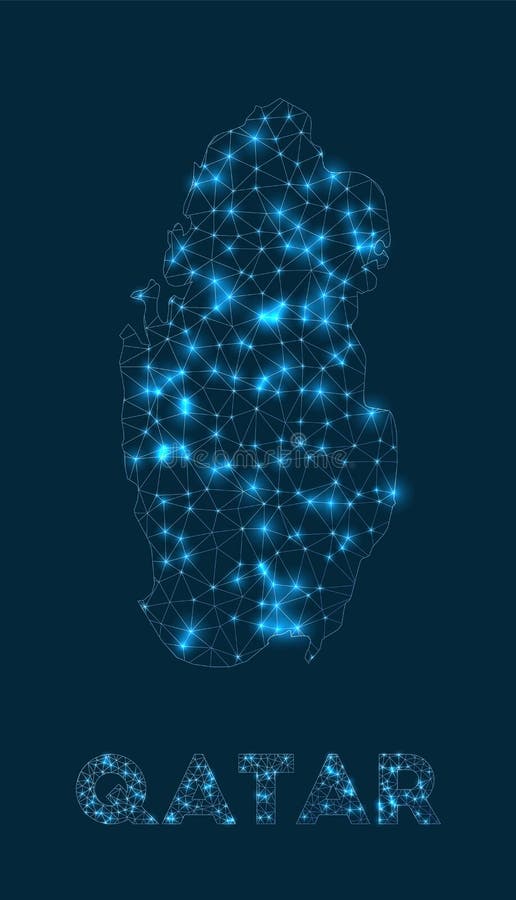 Qatar network map. stock vector. Illustration of fractal 176041109