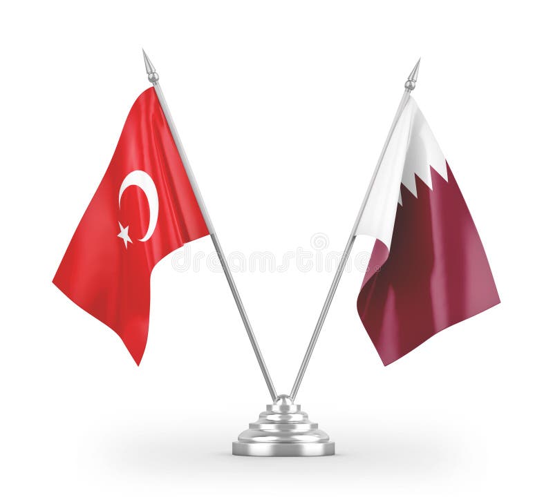 Qatar and Turkey flags stock illustration. Illustration of delegation