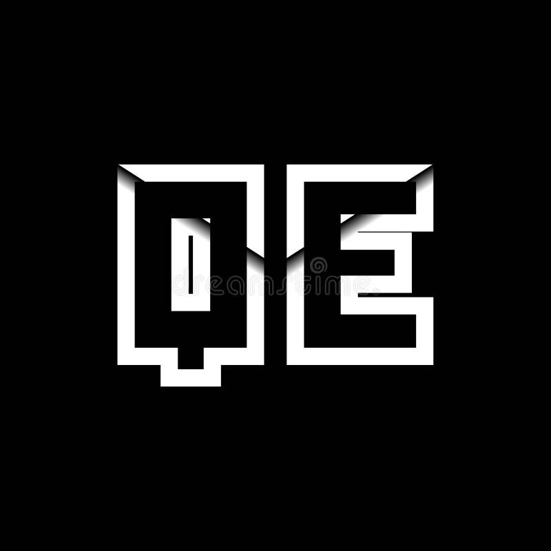 QE Monogram Envelope Shape Style stock illustration