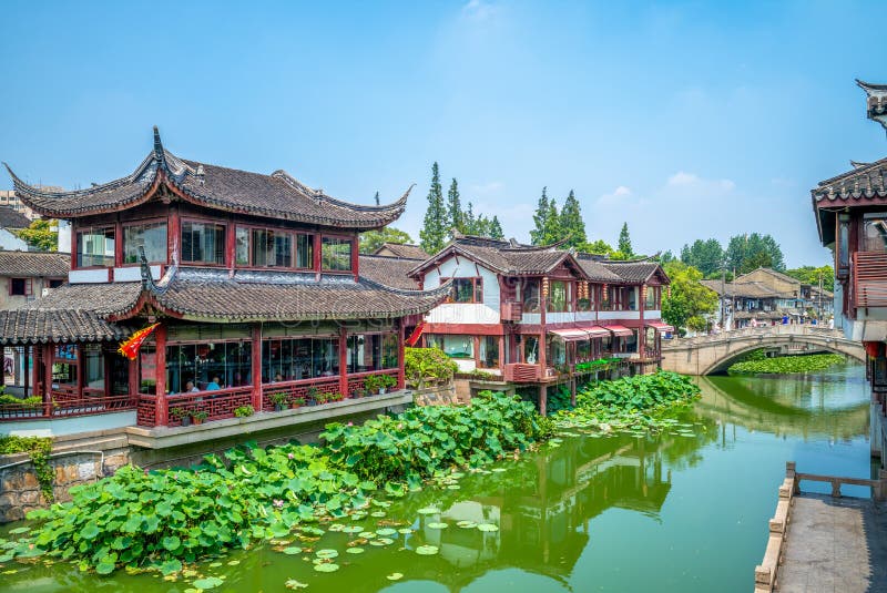 Landscape of Qibao Old Town in Shanghai, China