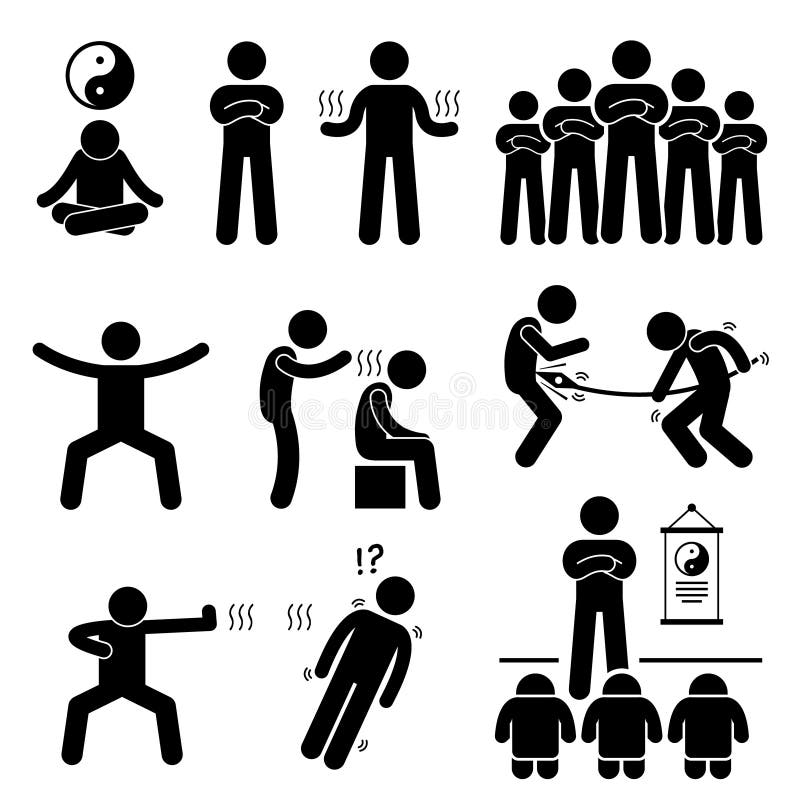Qigong Qi władzy Energetyczne ikony ilustracji Qigong Qi władzy Energetyczne ikony ilustracji