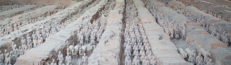 Qin dynastii Terakotowy wojsko, Xian, Chiny (Sian) zdjęcia stock Qin dynastii Terakotowy wojsko, Xian, Chiny (Sian) zdjęcia stock