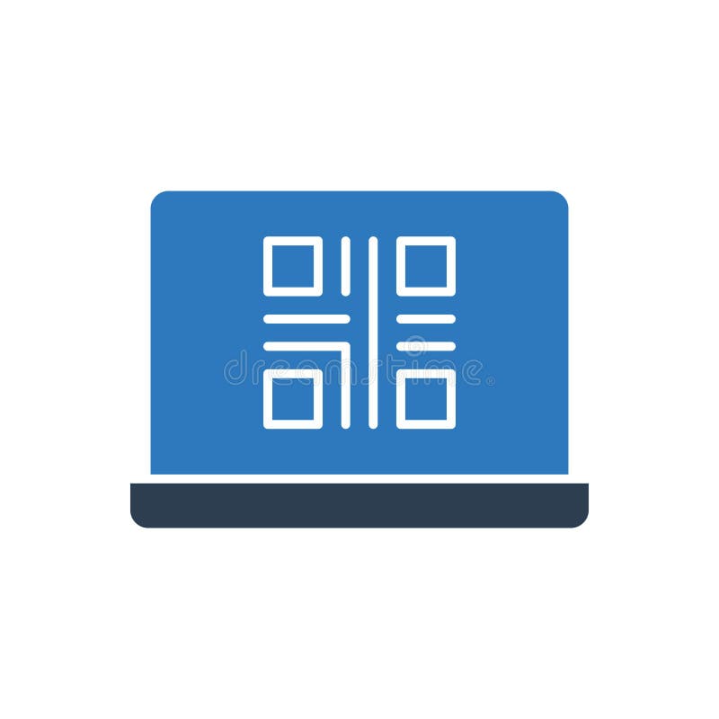 Qr Code Laptop Icon vector illustration