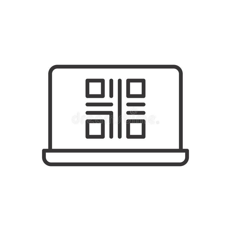 Qr Code Laptop Icon stock illustration