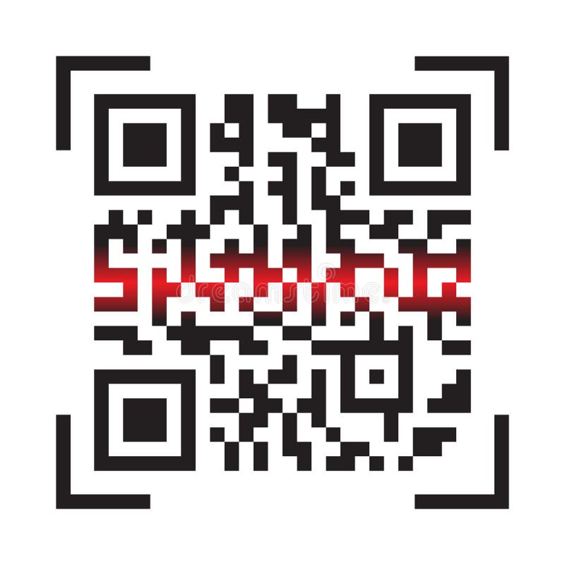 QR Code med Digitala data för laserstrålar för bildläsarvektorillustrationen som isoleras på vit bakgrund royaltyfri illustrationer QR Code med Digitala data för laserstrålar för bildläsarvektorillustrationen som isoleras på vit bakgrund royaltyfri illustrationer