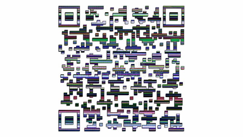 QR code for payment. The appearance of a sign from composite elements with digital color noise, pixels. stock illustration