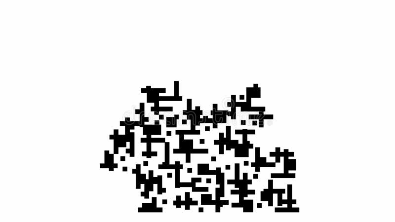QR code for payment. Appearing sign from composite elements, pixels. vector illustration