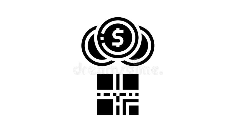 Qr code for payment glyph icon animation royalty free illustration