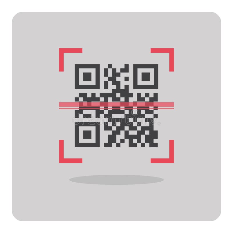 QR Code que explora para el icono elegante del teléfono ilustración del vector