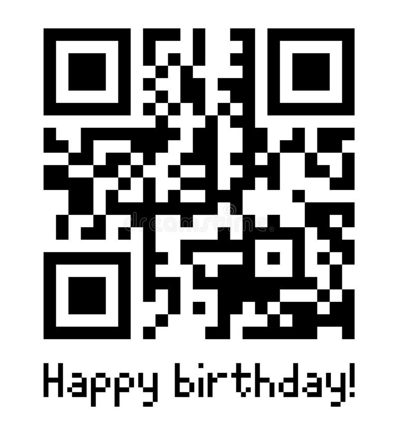 Qr Code Sample With Text Happy Birthday Stock Vector