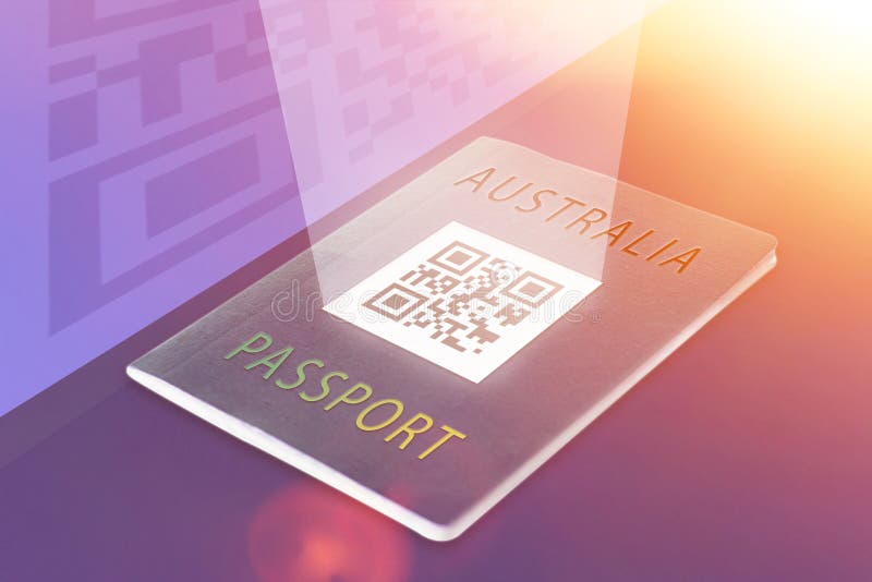 QR on Cover of Australia Passport. Introduction of Electronic Passports