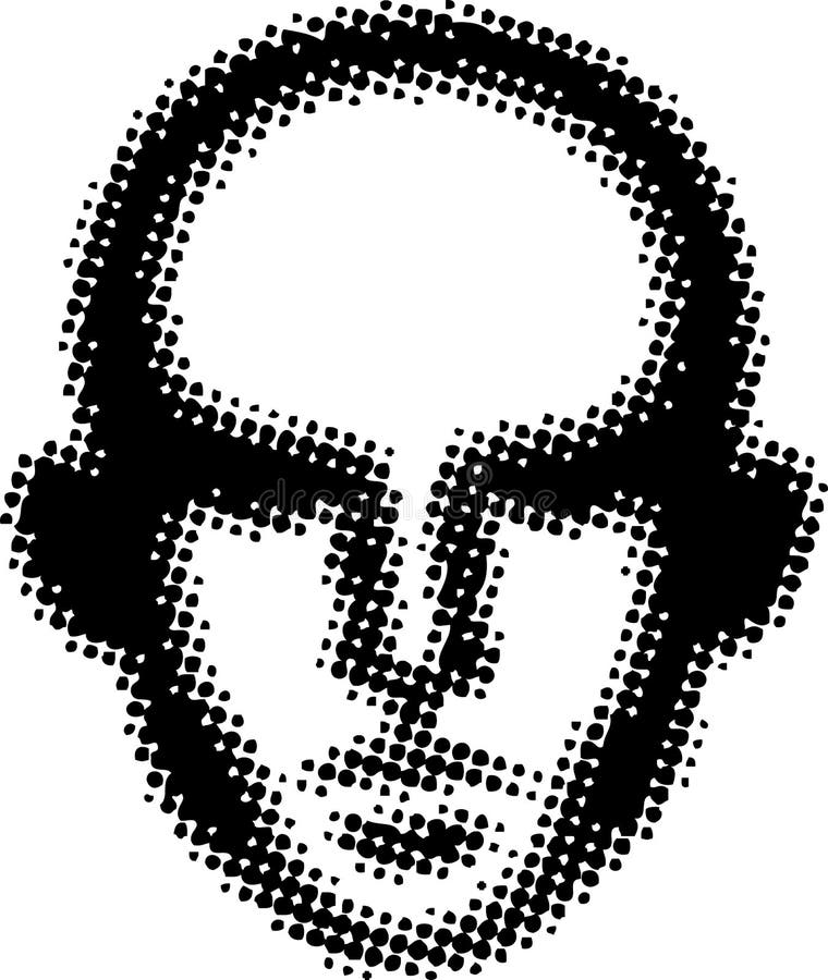 QR-som den stiliserade ståenden av en medelålders geekman royaltyfri illustrationer QR-som den stiliserade ståenden av en medelålders geekman royaltyfri illustrationer